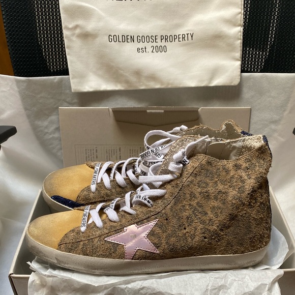 NIB Golden Goose Francy Leopard Suede Sneaker, 41 - Picture 7 of 16